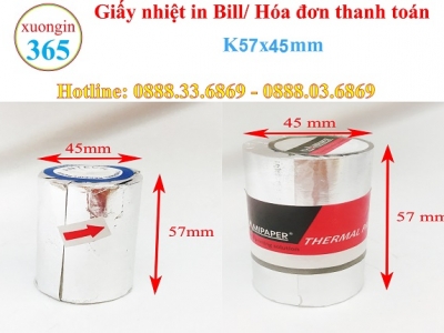 Giấy in hóa đơn nhiệt K57x45 mm