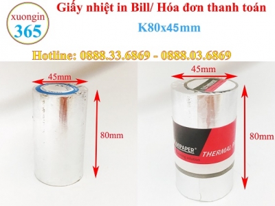 Giấy in hóa đơn nhiệt K80x45mm